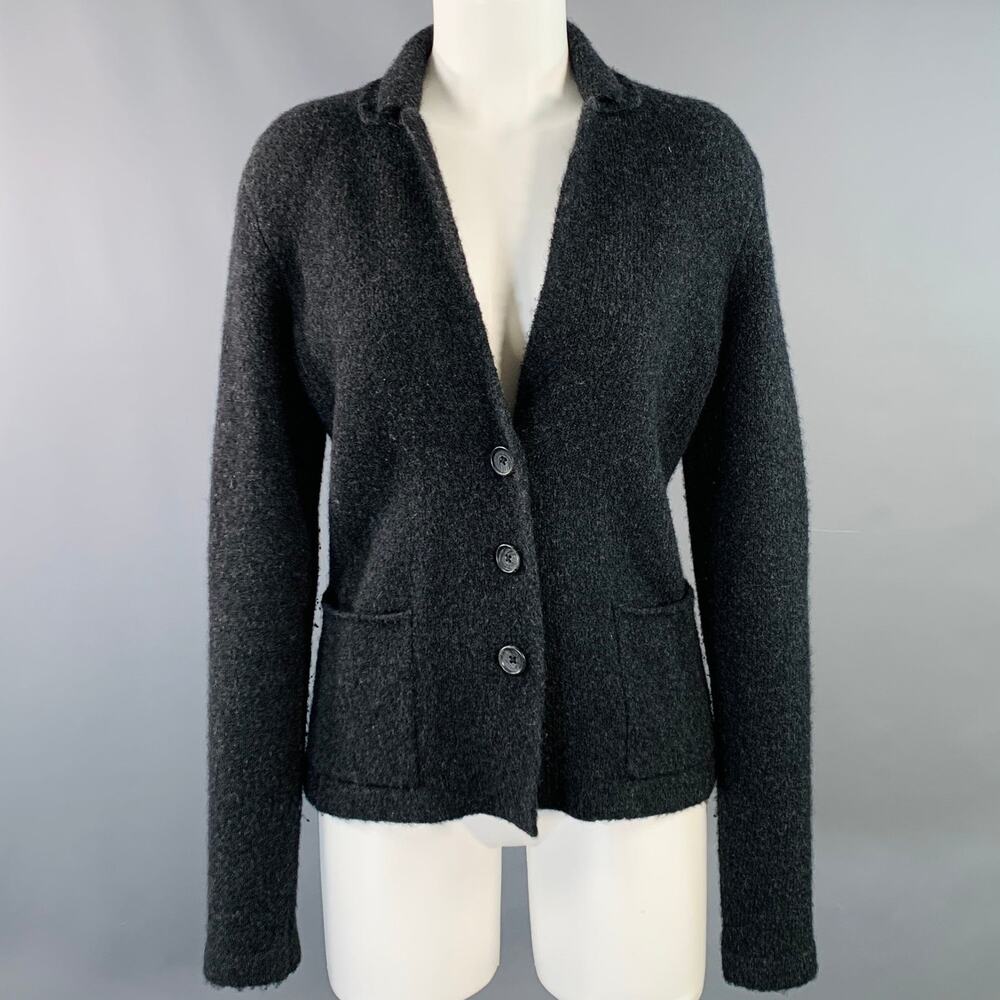 JAMES PERSE Size M Grey Charcoal Merino Wool Blend Knit Jacket Blazer
